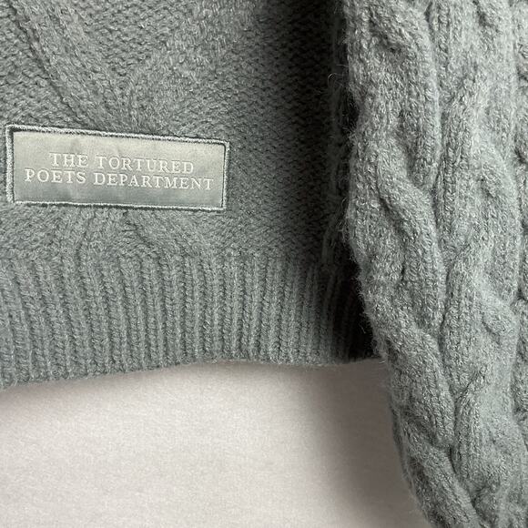 The Tortured Poets Department Taylor Swift Womens Size XL/2XL Gray Cardigan - Picture 6 of 10